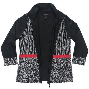 VINTAGE 90’s long sleeve print sweater jacket (L)